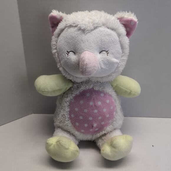 Stephan Baby Plush Sleepy Eye Owl Stuffed Animal Toy Green White Pink - Picture 2 of 10